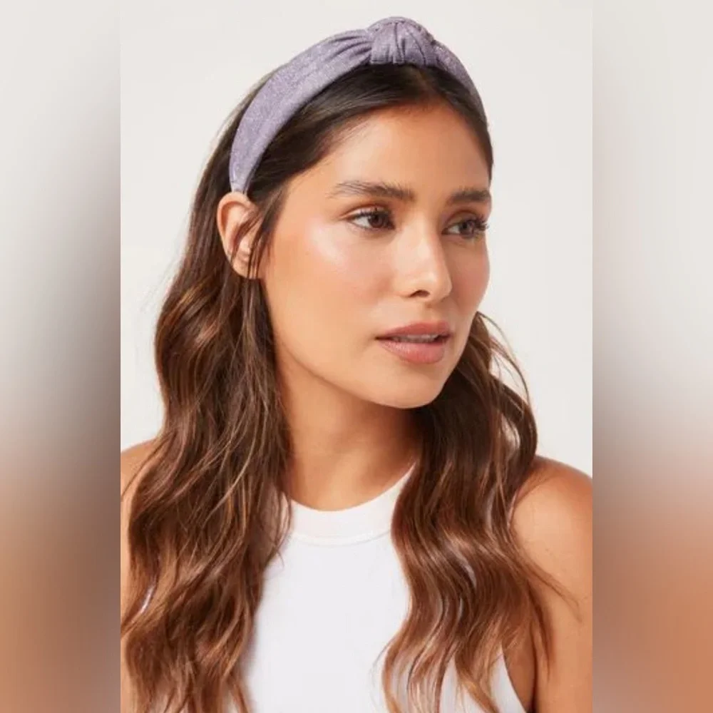NEW Victoria’s Secret Headband NWT Hairband Metallic Sparkle Light Purpl…